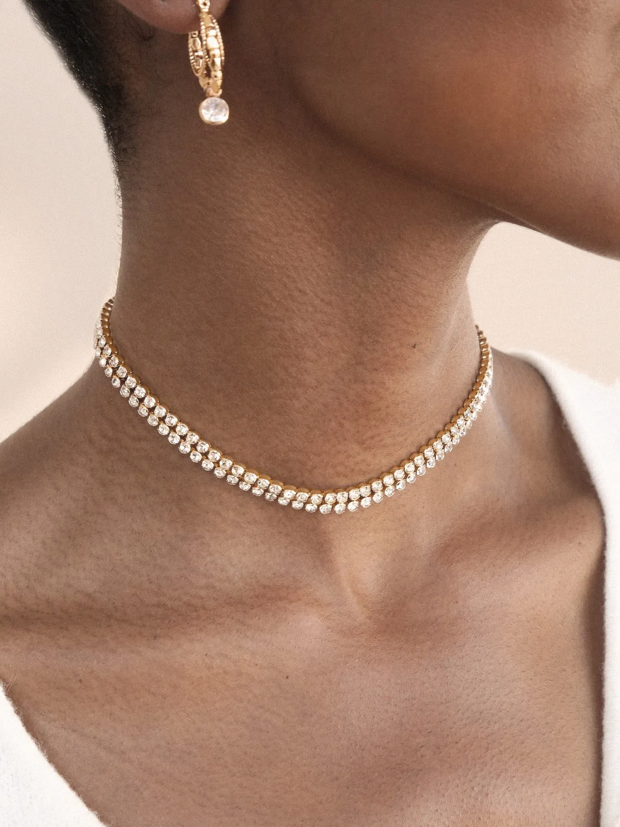 Two Rows of Crystal Sparkle Choker