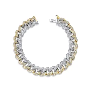 Two-Tone Essential Pave Diamond Link Bracelet