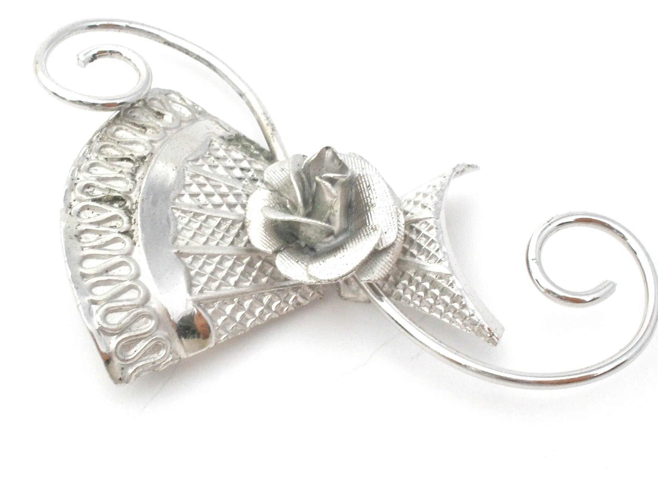 Vintage Rose Brooch Sterling Silver by Rolyn R Inc.