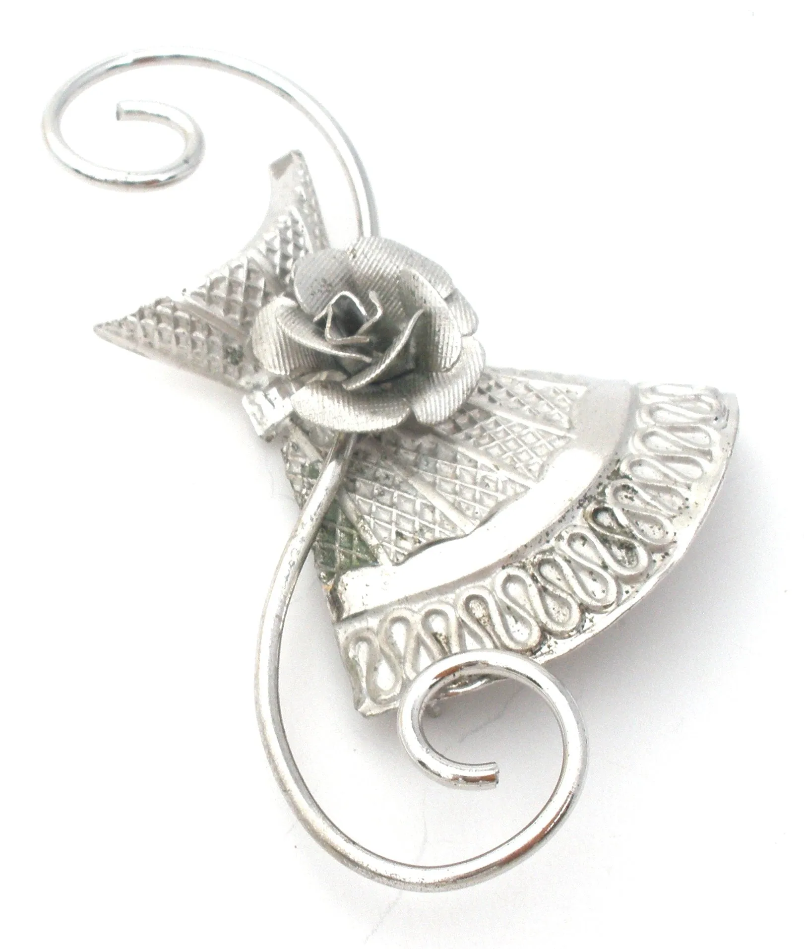 Vintage Rose Brooch Sterling Silver by Rolyn R Inc.