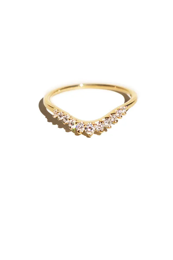 White Diamond Tiara Curve Band