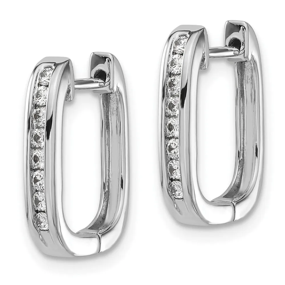 White Gold Diamond Complete Hinged Hoop Earrings - Model EM5373-025-WA