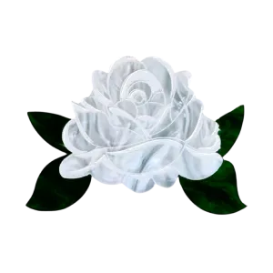 White rose - mini brooch - Set of 2