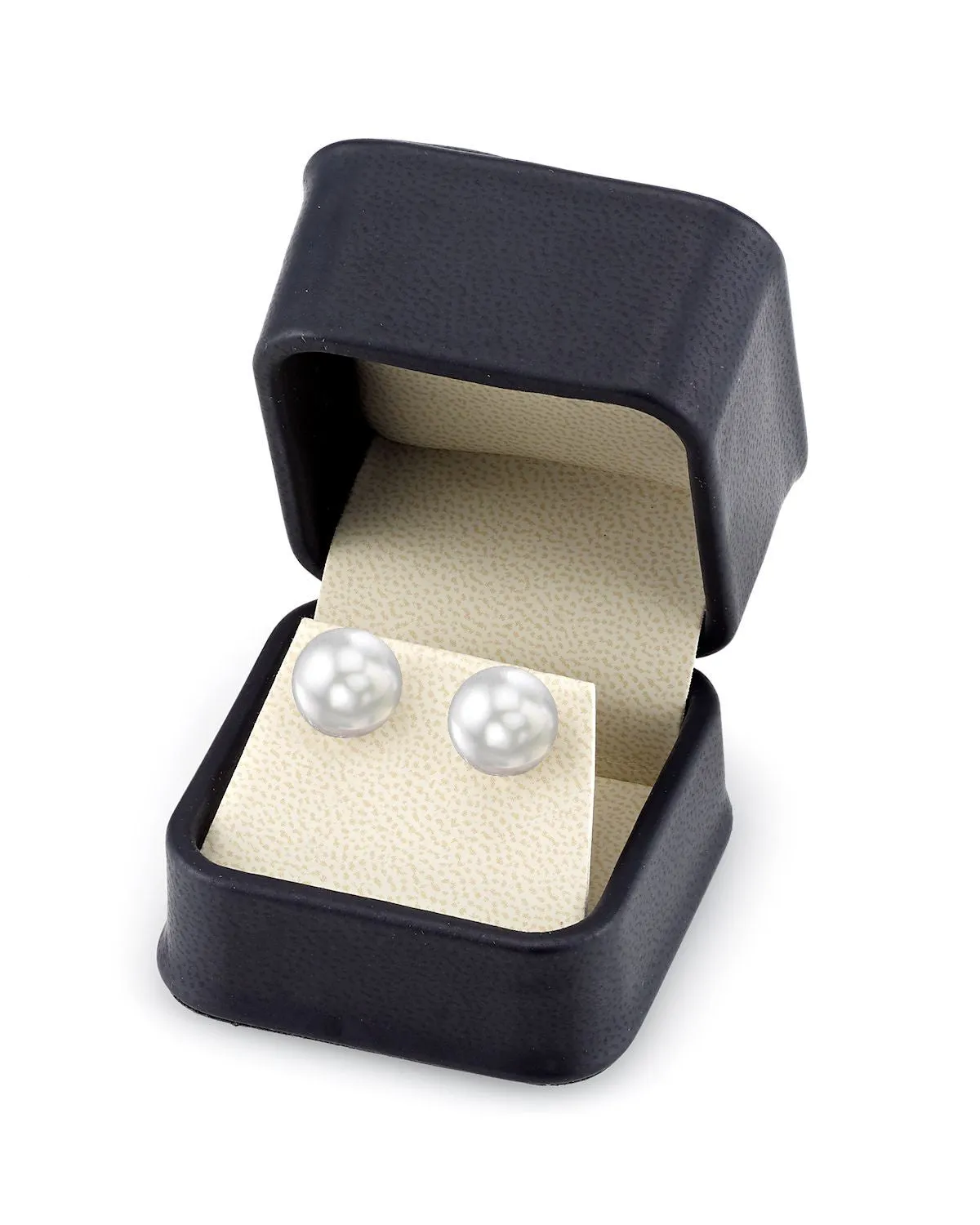 White South Sea Round Pearl Stud Earrings, 11.0-12.0mm