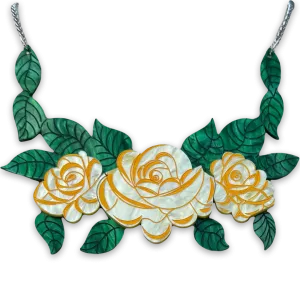 Yellow rose - necklace