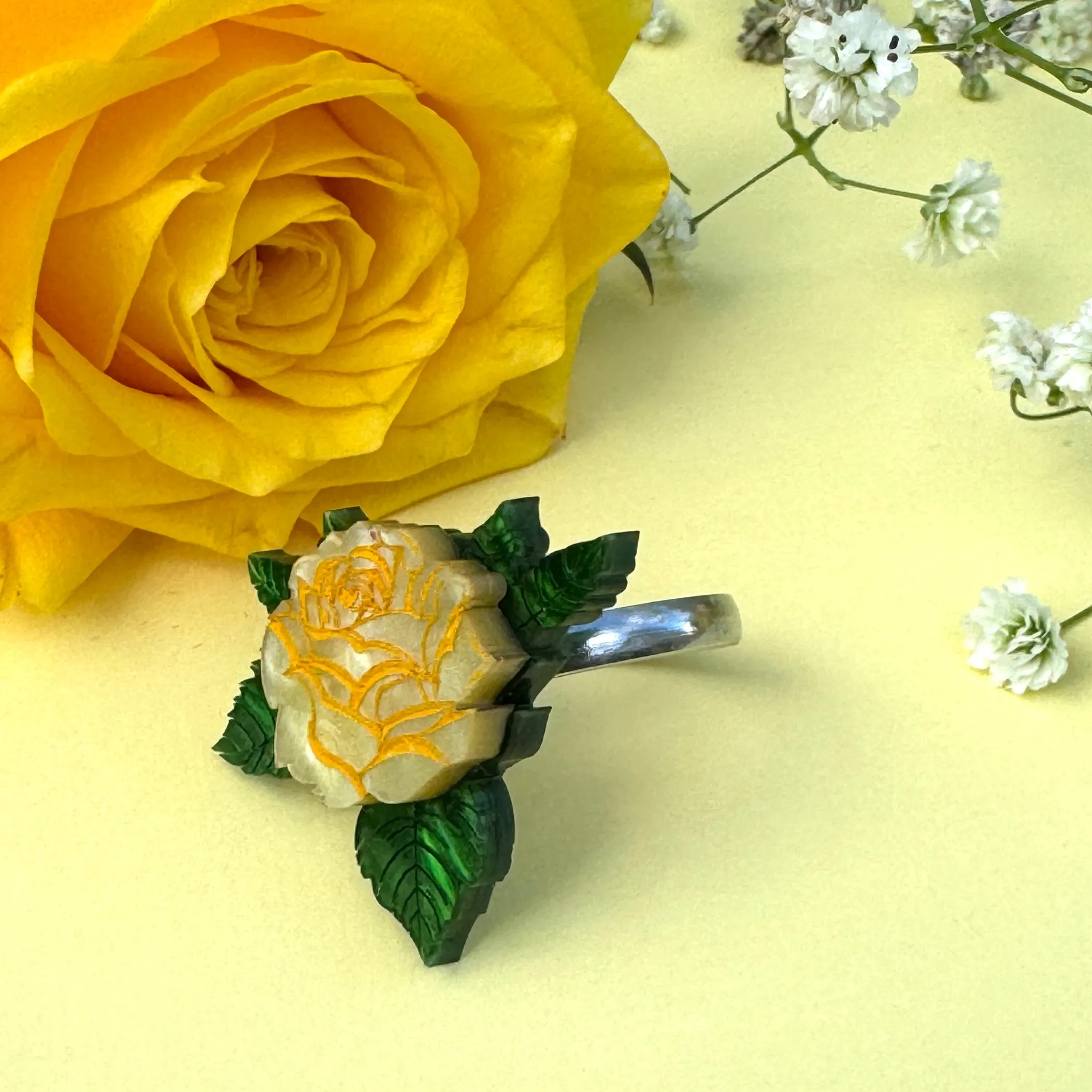 Yellow rose - ring