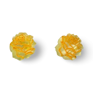 Yellow rose - stud earrings - Set of 2