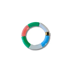 Zafino - Tube Bangle (Teal/Gold)